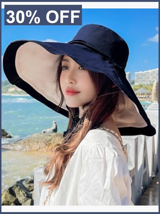Wide Brim Reversible Sun Hat UPF 50+ Foldable